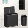 61Hc7WUw6qL._SL1500_ SONGMICS Dual Rubbish Bin, Metal Recycling Bin with 15 Rubbish Bags